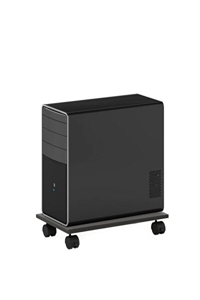 servetavcı Bilgisayar Kasası Sehpası - Antrasit 2 (FRENLİ TEKERLİ) 22x39