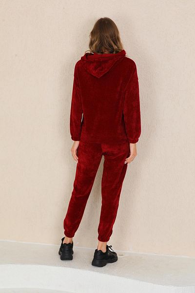 WestBound Γυναικείο Σετ Φούτερ Μπορντό Χρώμα Twill Soft Velvet
