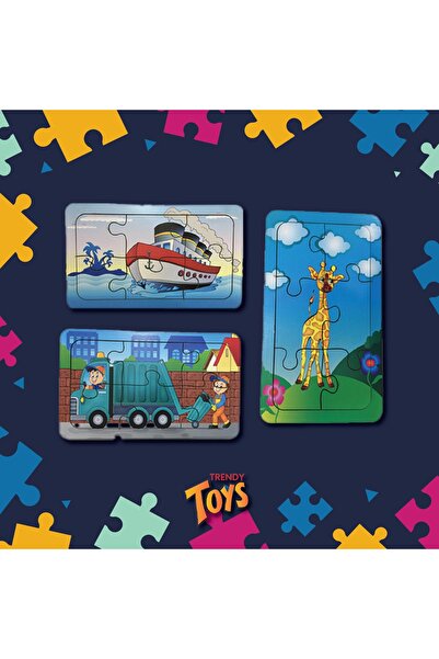 Trendy Toys بازل خشبي بازل ماي فيرست 3 قطع 6 قطع 18×11 سم