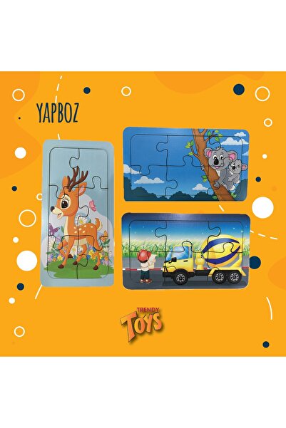 Trendy Toys Wooden Puzzle My First Puzzle 3 Pieces 6 Pieces 18x11cm
