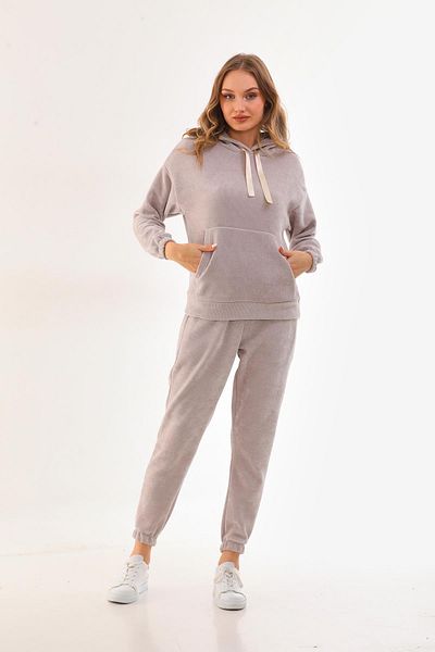 WestBound Set de trening din catifea moale, cu snur de culoare BEI, pentru femei
