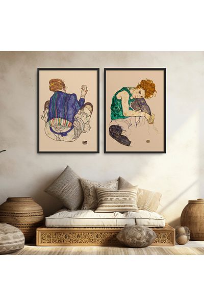 HOMEPACK Set de două set de pictură înrămată Poster Painting double06