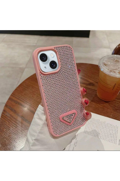 kılıfsuar حافظة برادا الفاخرة ذات العلامات التجارية المرصعة بالحجر المتوافقة مع هاتف آيفون 13