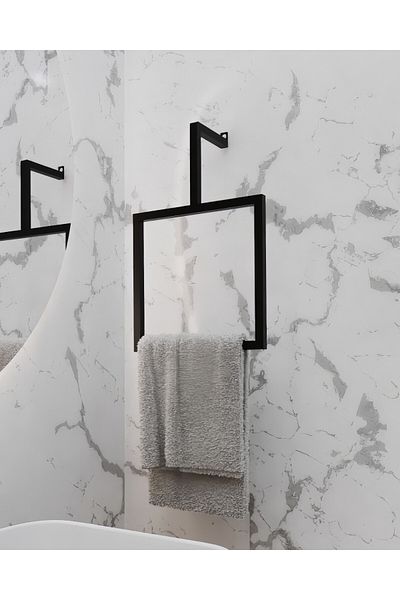 AJU Suport pentru prosoape Metal Acasă Bucătărie Baie Suport pentru prosoape Montat pe perete Pătrat Design modern și elegant