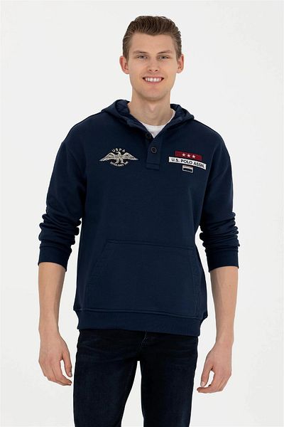 U.S. Polo Assn. МЪЖКИ СПОРТЕН СУИТШЪР С КАЧУЛКА И ЯКА, КОМФОРТНА КРОЯ, U.S. POLO G081SZ082.000.1661894 OHLA