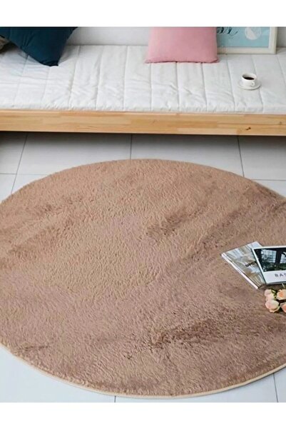 Raschel Carpet Vizon Lüks Raschel Taban Yıkanabilir Kaymaz Taban Yuvarlak Pel...