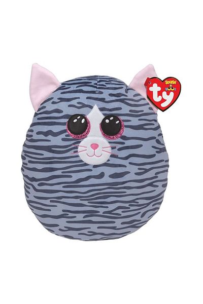 TY Beanie Boos TY Kiki قطة مخططة باللون الرمادي مقاس 25 سم