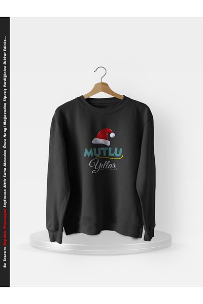 dopdolu promosyon Hanorac cu gât crew cu două fire, 100% bumbac, imprimat cu design de Anul Nou