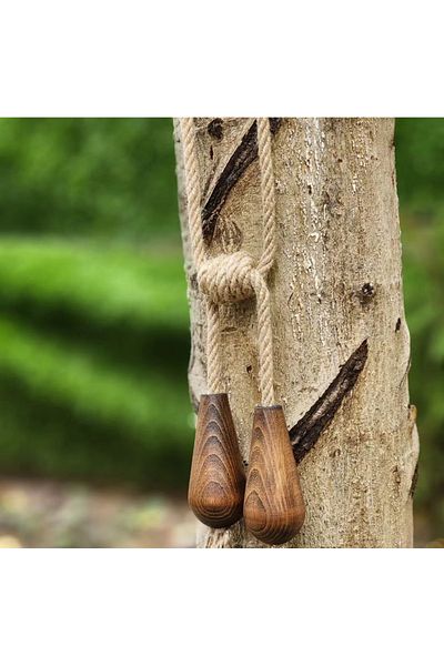 Akcan Wicker Walnut Wooden Drop Long Braçol