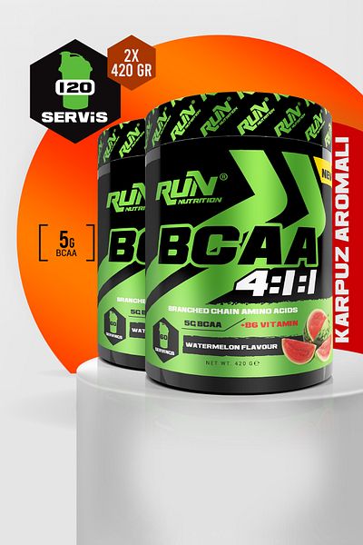 Run Nutrition Bcaa x 2 PIECES - Watermelon Flavored - 840 gr - 120 Serving