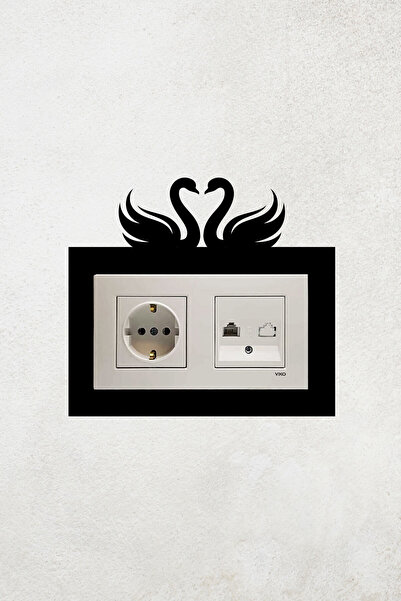 markcat Kuğu Aşk Tasarım 2li Priz Çerçevesi (İÇ ÖLÇÜ 15,5X8,4 CM) Dekoratif I...