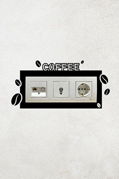 Coffee Kahve Tasarım 3lü Priz Çerçevesi (İÇ ÖLÇÜ 22,75X8,4 CM) Üçlü Dekoratif Çerçeve - Kahve Kosesi