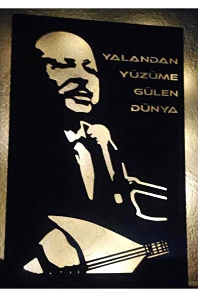 10kdekor Neşet Ertaş Ledli Ahşap Tablo