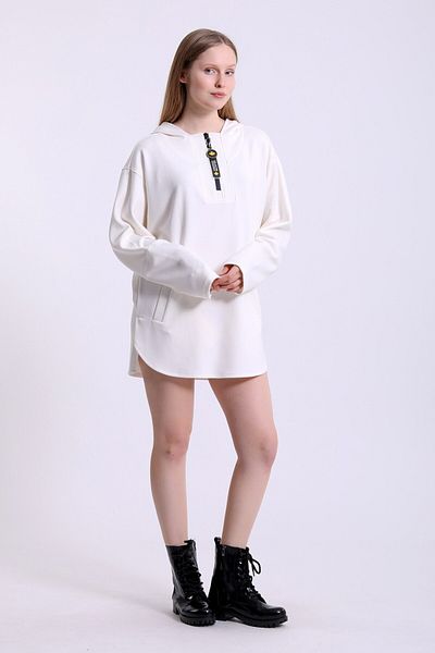 WESTBRAND Zippered Neckline Detailed Side Pocket Tunic 100% Cotton