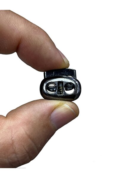 İsmet toka 10 Adet - Kordon Plastik Kilit Yay Stoper Siyah Nikel - Metal Akse...