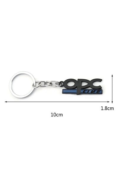 AYCANSTORE Breloc Opc Line compatibil pentru vehicule Opel din oțel inoxidabil cromat (NEGRU)