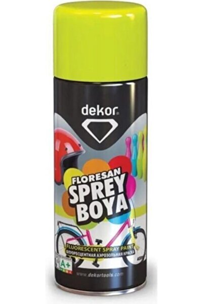 Dekor Sprey Boya Akrilik 400ML Metal Ahşap Floresan Sarı