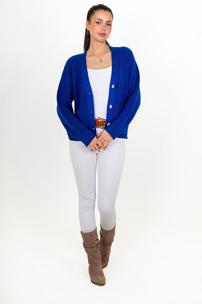 CHUBA Women's Cotton Buttoned V-Neck Thessaloniki Cardigan Saks 24W147
