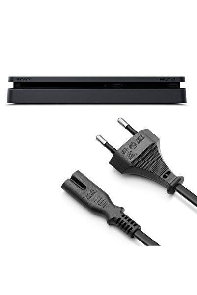 POPKONSOL PS4 Slim Güç Kablosu 1.5m Playstation 4 Slim Kasa Uyumlu PS4 Kablo ...