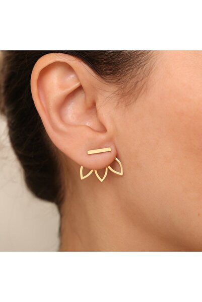 BERCHINE Tasarım Lotus Gümüş Küpe