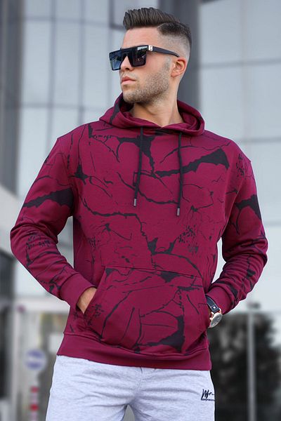 Madmext Weinrotes Kapuzen-Sweatshirt 5324