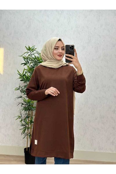 azzebutik 8420 MEVA TUNIC K25 ΣΚΟΥΡΟ ΚΑΦΕ