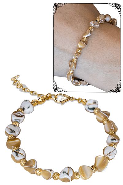 Tesbih Atölyesi Certified Brown Mother-of-Pearl Stone Bracelet - Adjustable
