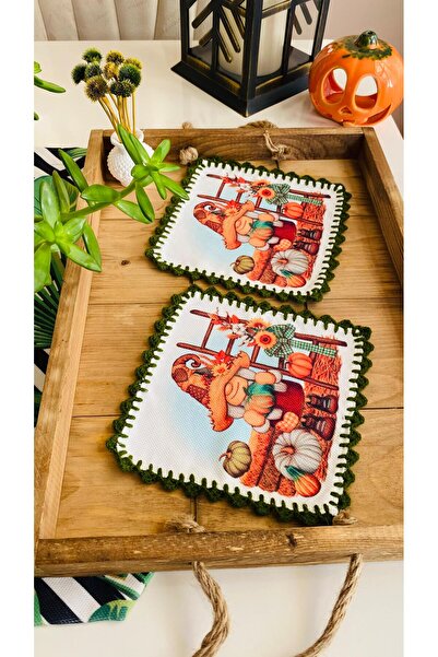 Runner Supla Home 2 Decorative Autumn Themed Cocktail Serving Napkins