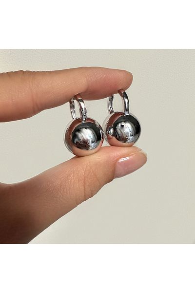 Okko Store Hoop Earring Detailed Ball Earrings