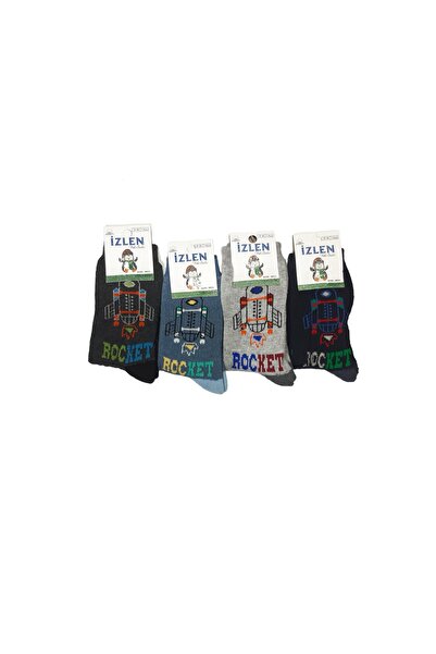 İzlen Izlen Erkek Çocuk havlu çorap 3 adet karışık renk