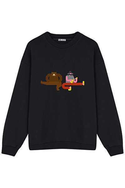 GreenMint عرق كبير الحجم للجنسين رجل روسي وموسيقى الفرقة من روسيارجل روسي ودب...