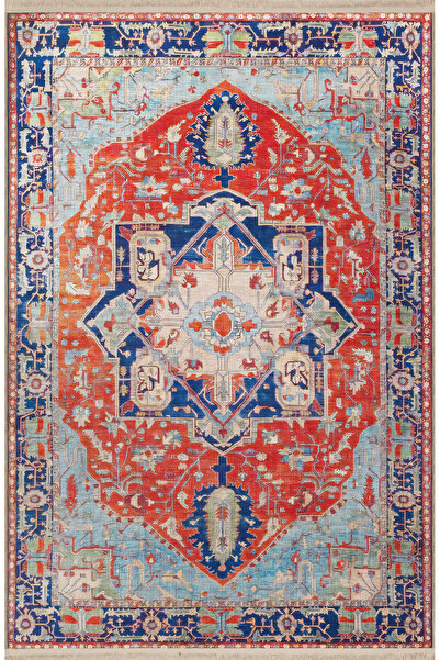 Rugs Modern Halı Δημιουργικό vintage διακοσμητικό χαλί με πορτοκαλί μπλε θέμα...