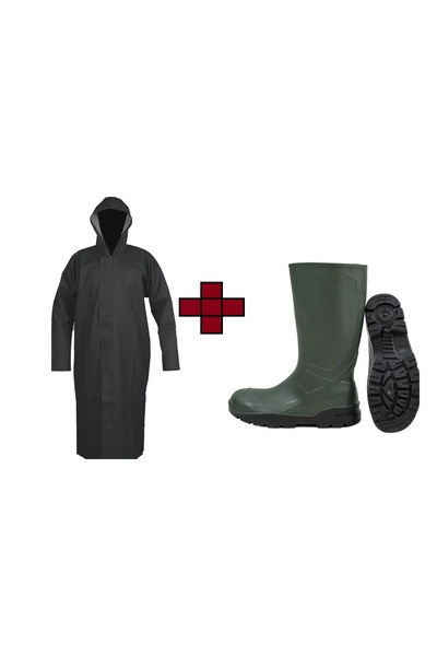 Toptancı Amca ÇİZME VE YAĞMURLUK PVC ÇİZME YAĞMURLUK BOT YAĞMUR ÇİZMESİ SET