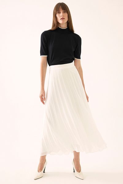 Perspective Dixie Regular Fit Long Length Ecru Color Skirt