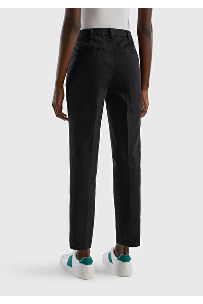 United Colors of Benetton Kadın Siyah Elastanlı Basic Chino Pantolon
