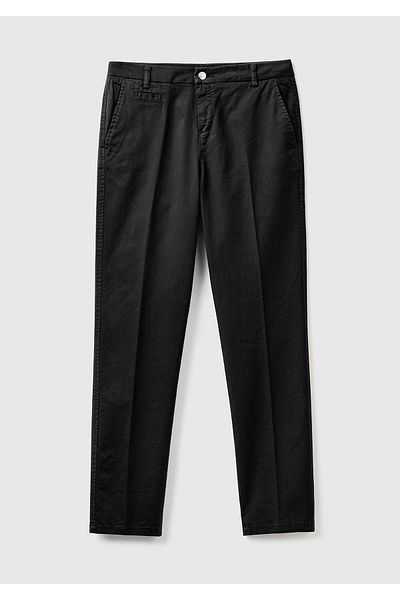 United Colors of Benetton Black Elastane Basic Women's Chino Pants