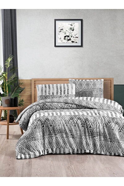 Menderes Home Stone Colored Single Cotton Collection Flannel Duvet Cover Set