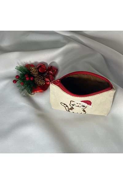 Handream Cute Cat Christmas Themed Handmade Wallet/Multipurpose/Gift Bag