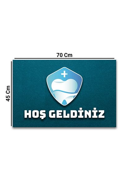 Valerine Life Dental Clinic Turquoise Color Welcome Dentist Door Mat 45x70cm