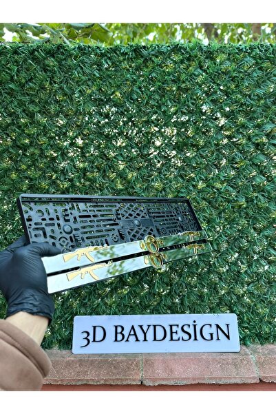 3dbaydesign KULAK TIKAYAN EMOJİ ve Aak47 PLEKSİ PLAKALIK 2 ADET BÜYÜK