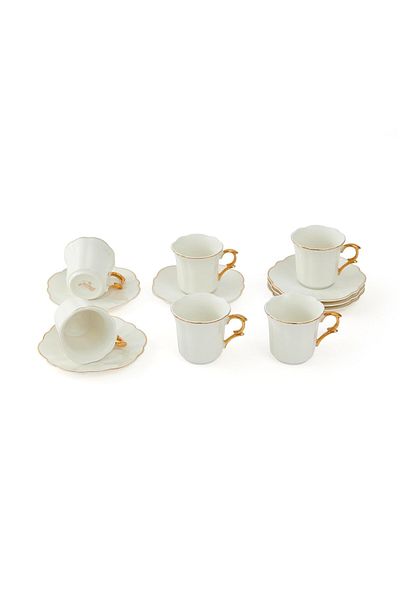 Bambum 90 ml White Coffee Cup Set - Pure Narrow 12 Pieces