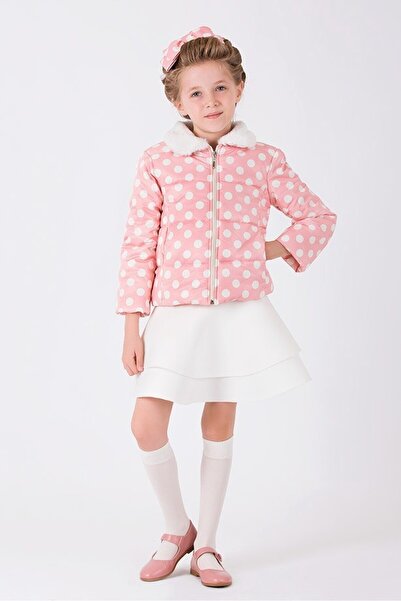 GOOSE Kız Çocuk Yakası Suni Kürk Kapitone Pembe Mont