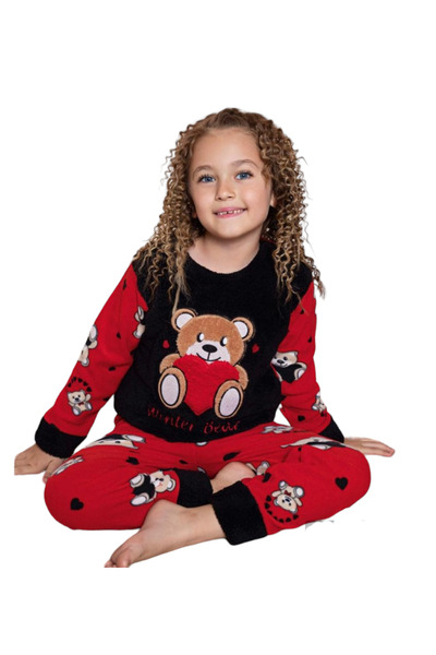 KAPİKİDS Girl's Polar Pajama Set