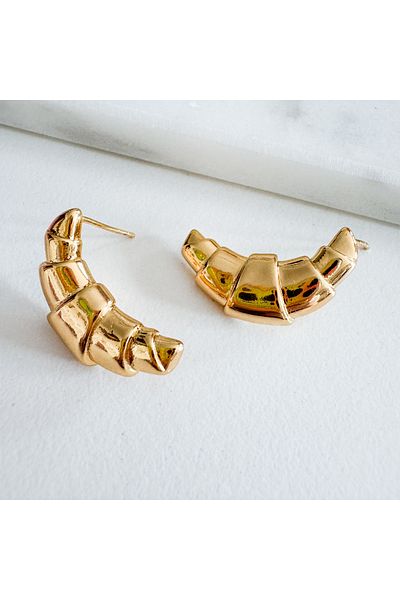 CHARMLUCKY Steel mini croissant earrings