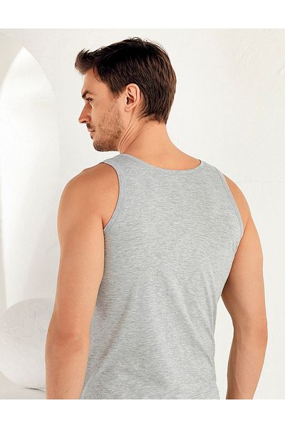 Şahinler Men's Gray 6 Pack Cotton Undershirt Me005