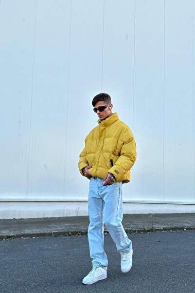 HAFKAGİYİM Λεπτομέρεια με φερμουάρ τσέπης με μουστάρδα GO oversized Puffer Coat