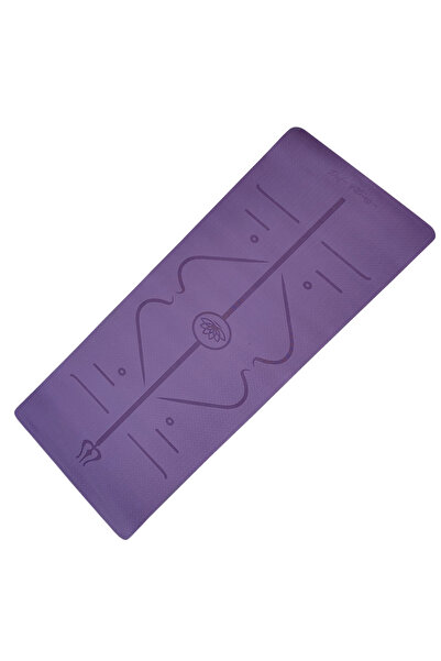 DAF FİTNESS TPE YOGA PİLATES MATI 8 MM HİZALAMALI (İTHAL) Renk Mor