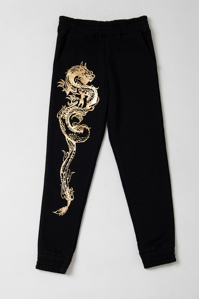 Tinymuyt Girl's Printed Elastic Leg Jogger Sweatpants