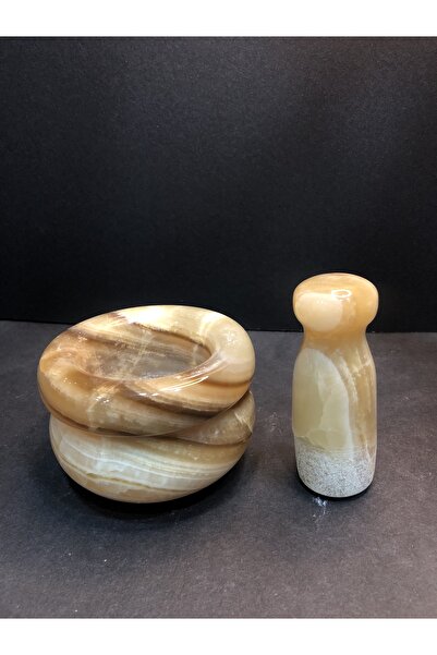 Beta Beyaz-Bal Doğal Mermer Havan