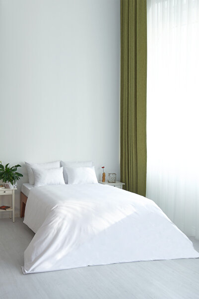 EIFIN Cotton Satin Duvet Cover Set with Double Sheets White